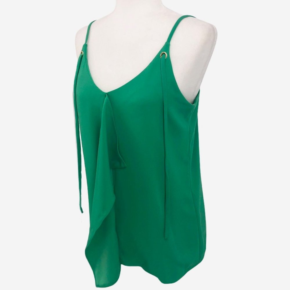Bar III Sleeveless Draped Ruffle Tank Top - Picture 9 of 13
